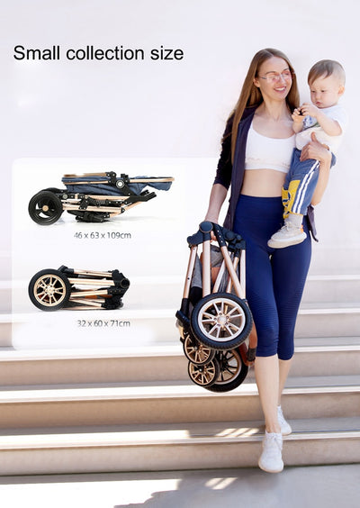 3 in 1 Luxury Baby Stroller - Monica