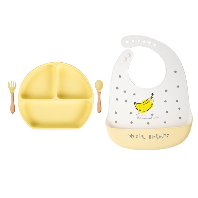 Baby Soft Silicone Bib Cutlery Set