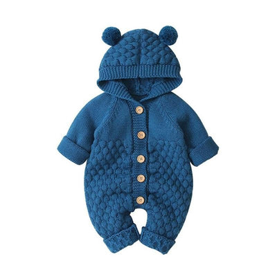 Baby Hooded Knitted Jumpsuit - Little Baby Island
